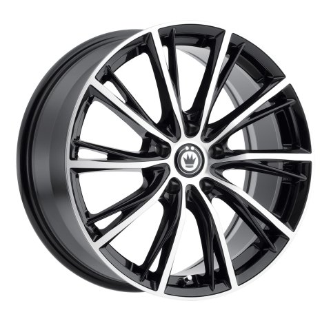 Konig Impression Gloss Black Wheels with Machined Face 18x8 Wheels, Konig, Impression, Aluminum, Black, Face, 18 in. x 8.00 in., 5 x 115mm Bolt Circle, 6.070 Backspace, Each