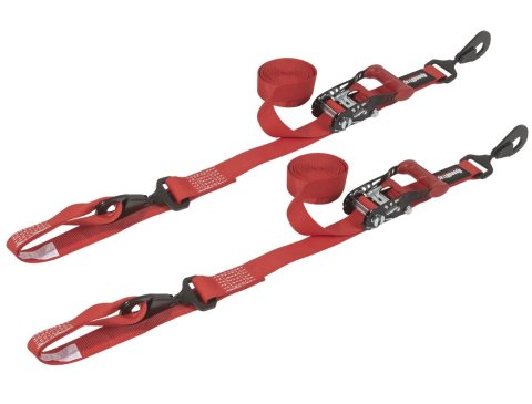 PRP Seats SpeedStrap Ratchet Tie-Downs 15223-2 Tie-Down Straps, SpeedStrap, Ratchet, S-Hook, Retention Clip, Soft Tie, 1.5 in. Width, 10 ft. Length, 1,333 lbs. Working Load Rating, Red, Pair