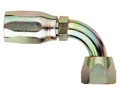 Aeroquip Reusable Hose Ends FBM1389 Fitting, End, AQP High Pressure, 90 Degree, -6 AN to 9/16 -18 in. Female Thread, Steel, Natural, Each