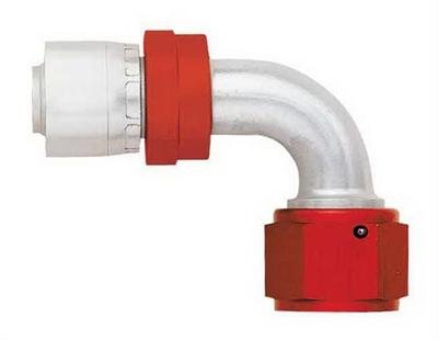Aeroquip Crimp Hose Ends FBM4236 Fitting, End, AQP Hose, 90 Degree, -16 AN to Female -16 AN, Aluminum, Natural/Red, Each