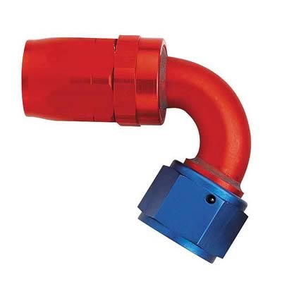 Aeroquip Reusable Hose Ends FBM4046 Fitting, End, AQP/StartLite Hose, 120 Degree, -16 AN to Female -16 AN, Aluminum, Red/Blue, Each