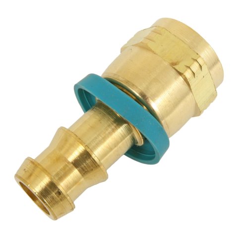 Aeroquip Socketless Hose Ends FBM1233 Fitting, End, AQP Socketless, Straight, -8 AN Barb to Female -8 AN, Brass, Natural, Each
