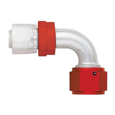 Aeroquip Crimp Hose Ends FBM4234 Fitting, End, AQP Hose, 90 Degree, -10 AN to Female -10 AN, Aluminum, Natural/Red, Each