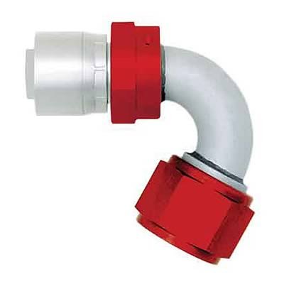 Aeroquip Crimp Hose Ends FBM4243 Fitting, End, AQP/StartLite Hose, 120 Degree, -8 AN to Female -8 AN, Aluminum, Natural/Red, Each