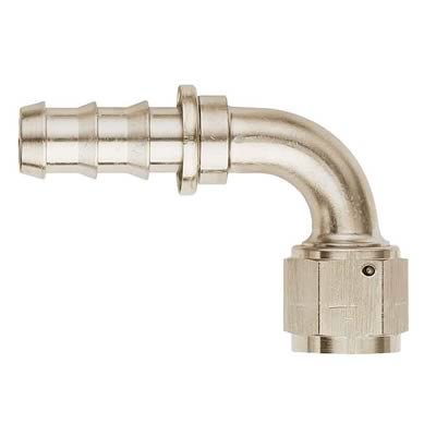 Aeroquip Socketless Hose Ends FCE1534 Fitting, End, AQP Socketless, 90 Degree, -10 AN to Female -10 AN, Aluminum, Nickel Plated, Each
