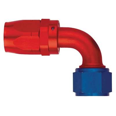 Aeroquip Reusable Hose Ends FBM4036 Fitting, End, AQP Hose, 90 Degree, -16 AN to Female -16 AN, Aluminum, Red/Blue, Each