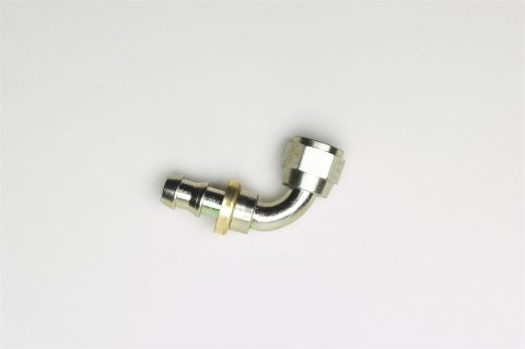 Aeroquip Socketless Hose Ends FBM1442 Fitting, End, AQP Socketless, 90 Degree, -6 AN Barb to Female -6 AN, Steel, Natural, Each