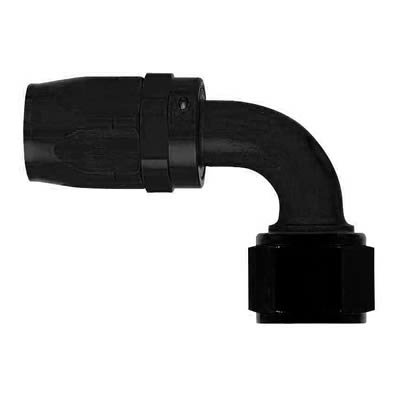 Aeroquip Reusable Hose Ends FBM4435 Fitting, End, AQP/StartLite Hose, 90 Degree, -12 AN to Female -12 AN, Aluminum, Black, Each