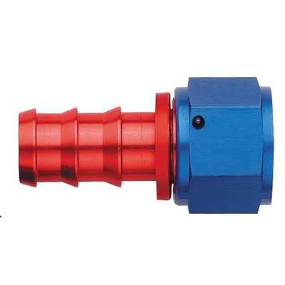 Aeroquip Socketless Hose Ends FBM1514 Fitting, End, AQP Socketless, Straight, -10 AN Barb to Female -10 AN, Aluminum, Red/Blue, Each