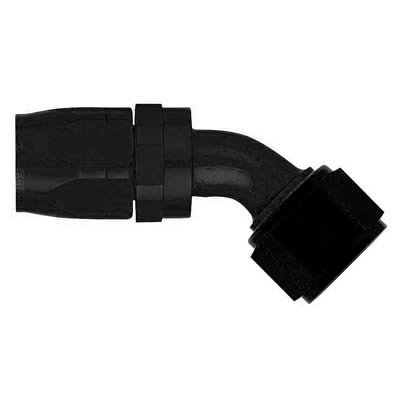 Aeroquip Reusable Hose Ends FBM4422 Fitting, End, AQP Hose, 45 Degree, -6 AN to Female -6 AN, Aluminum, Black, Each