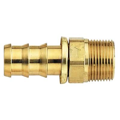 Aeroquip Socketless Hose Ends FBM1201 Fitting, End, AQP Socketless, Straight, -4 AN Barb to Male 1/4 in. NPT, Brass, Natural, Each