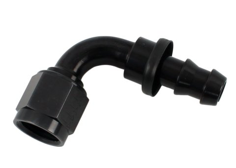 Aeroquip Socketless Hose Ends FBL1532 Fitting, End, AQP Socketless, 90 Degree, -6 AN Barb to Female -6 AN, Aluminum, Black Anodized, Each