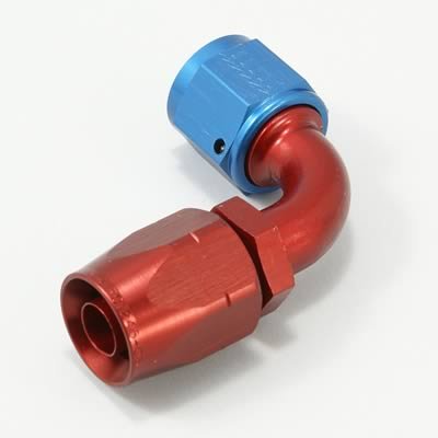 Aeroquip Reusable Hose Ends FBM1033 Fitting, End, AQP Hose, 90 Degree, -8 AN to Female -8 AN, Aluminum, Red/Blue, Each