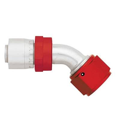 Aeroquip Crimp Hose Ends FBM4223 Fitting, End, AQP/StartLite Hose, 45 Degree, -8 AN to Female -8 AN, Aluminum, Natural/Red, Each