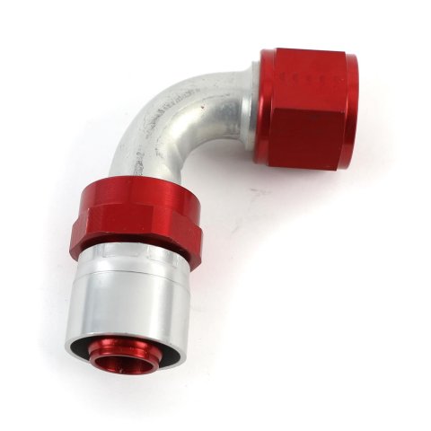 Aeroquip Crimp Hose Ends FBM4235 Fitting, End, AQP Hose, 90 Degree, -12 AN to Female -12 AN, Aluminum, Natural/Red, Each