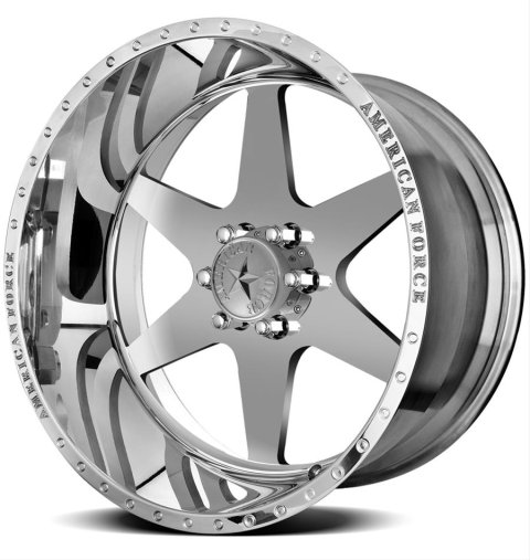 American Force Independence SS6 Series Polished Wheels 20x9 Wheel, SS6, Aluminum, Polished, 20 in. x 9.0 in., 6 x 5.50 in. Bolt Circle, 4.50 in. Backspace