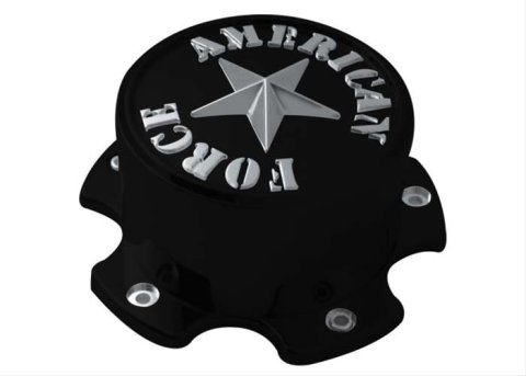 American Force Dually Wheel Center Caps AFX361 Cap, Dually, 6-Lug, 2 1/4 in. Tall, Plastic, Matte Black, Logo, Each