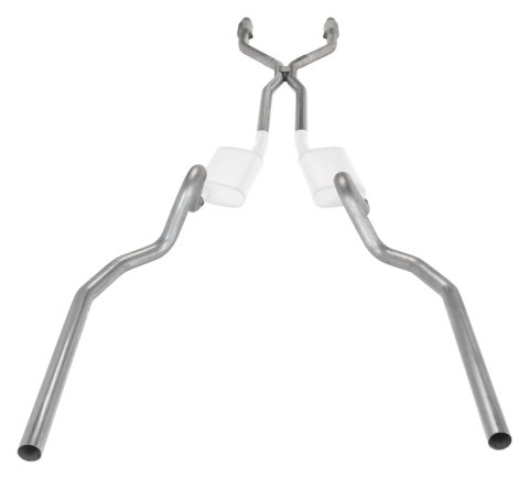 Pypes Header/Crossmember-Back Exhaust Systems SGG942E Systems, Crossmember Back w/H-Pipe System 78-88 El Camino SS Split Rear Dual Exit 2.5 in Intermediate