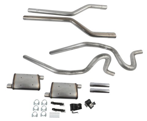Pypes Turbo Pro Exhaust Systems SGA30T Systems, Pro, Crossmember-Back, Without X-Pipe, Stainless Steel, Natural, Mufflers, Buick, Chevy, Oldsmobile, Pontiac, Kit