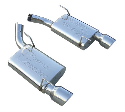 Pypes Violator Dual Exhaust Systems SFM60VS System, Violator, Rear Axle-Back, Polished Stainless Steel, Polished Tips, Ford, 4.6L, Kit
