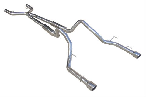 Pypes Mid Muffler Exhaust Systems SFM69 System, Street Pro, Section Back, Stainless Steel, Natural, Polished Tips, Ford, V6, Kit