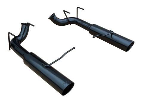 Pypes Pype Bomb Exhaust Systems SFM76MSB System, Rear Axle-back, Dual, Stainless, Black Powdercoated, Split Rear Exit, Ford, 5.0L Modular, Kit