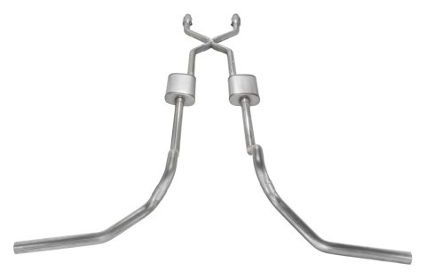 Pypes Turbo Pro Exhaust Systems SGT980TE Systems, Crossmember Back, X-Pipe, Muffler, Side Exit, 409 Stainless Steel, Natural, Chevy, GMC, Kit