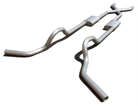 Pypes Race Pro Dual Exhaust Systems SGT79R System, Pro, Crossmember back, Stainless Steel, Natural, X-Pipe, Chevy, GMC, C/K Pickup, V8, Kit
