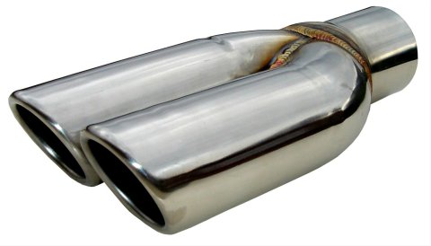 Pypes Stainless Steel GTO, Polished 2.50 Inch Exhaust Tip EVT19S Tips, Steel, 2.5 in. Inside Diameter, Pair