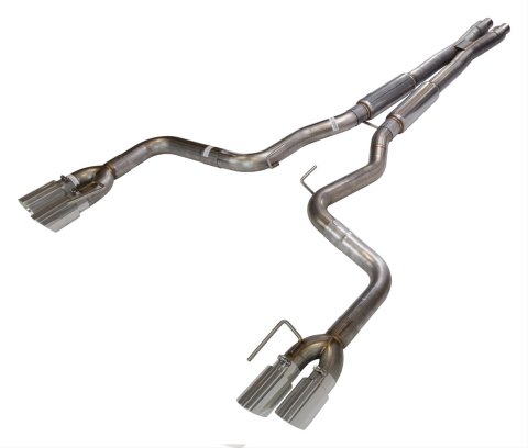 Pypes X-Bomb Exhaust Systems SFM87MX System, X-Bomb, Cat-Back, Stainless Steel, Natural, X-Pipe, Polished Tip, Ford, 5.0L, Kit