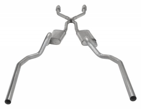 Pypes Race Pro Dual Exhaust Systems SGG912RE Systems, Crossmember Back w/X-Pipe, 78-88 GM G-Body SS Split Rear Exit 2.5 in Intermediate Pipe