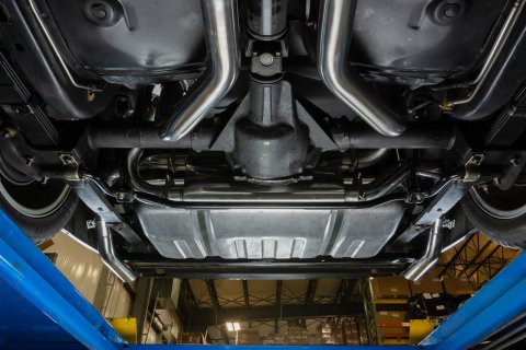 Pypes Race Pro Dual Exhaust Systems SGF70 System, Crossflow Muffler, Header-Back, Natural 409 Stainless Steel, X-Pipe, V8, Kit