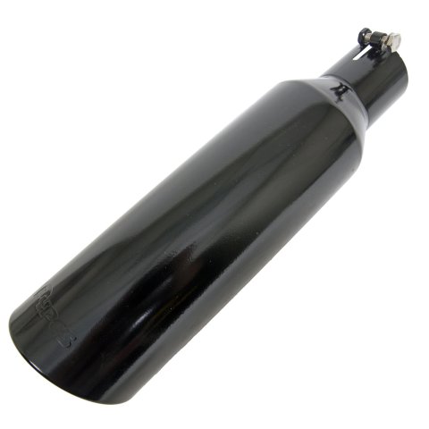 Pypes Monster Truck Tips Round, Black 3 Inch Exhaust Tip EVT305B Tip, Stainless Steel, Powdercoated, Rolled Edge, in. Inlet, 5 in. Outlet, 18 in. Length, Each