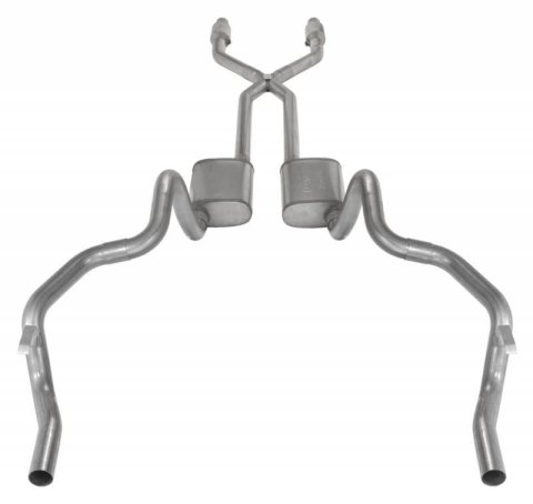Pypes Street Pro Exhaust Systems SGF911SE Systems, Crossmember Back w/X-Pipe, 75-81 F-Body Split Rear Dual Exit 2.5 in Intermediate