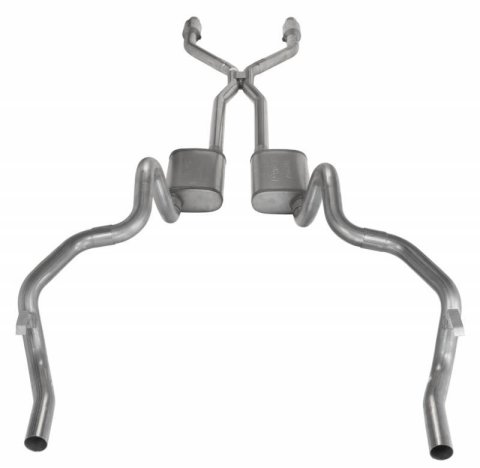 Pypes Violator Dual Exhaust Systems SGF941VE Systems, Crossflow System w/X-Pipe, 75-81 Split Rear Exit 2.5 in Intermediate