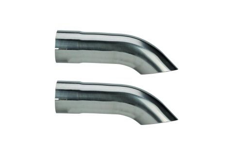 Pypes Stainless Steel Oval, Natural 3 Inch Exhaust Tip PVD13 TURNDOWN TIPS