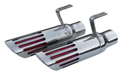 Pypes Stainless Steel Round, Polished 2.50 Inch Exhaust Tip EVT89 Tips, Clamp-on/Weld-on, Slant, Stainless, Polished, 2.500 in. Inlet Diameter, 3.000 in. Outlet, 7.000 in. Length, Dodge, Pair