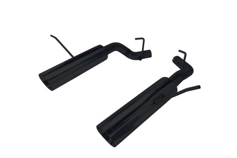 Pypes Pype Bomb Exhaust Systems SDD19MSB System, Bomb, Rear Axle-back, Dual, Stainless Steel, Black Powdercoated, Split Rear Exit, Round Tips, Kit
