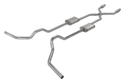 Pypes Street Pro Exhaust Systems SGT978SE Systems, Crossmember Back w/H-Pipe System 75-87 GM Split Rear Dual Exit 2.5 in Intermediate