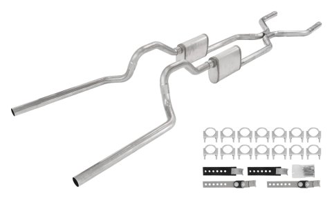 Pypes Violator Dual Exhaust Systems SGT74V Systems, Crossmember Back w/ H-pipe System 63-66 GM Truck split rear dual exit 2.5 inch intermediate