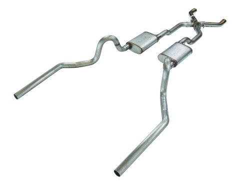 Pypes No-Muffler Exhaust Systems SGA20 System, Header-Back, 409 Stainless Steel, Natural, Split Rear, 2.50 in. Diameter, Kit