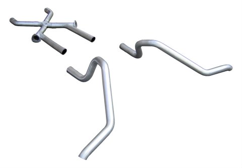 Pypes No-Muffler Exhaust Systems SGB11 System, No-Muffler, Crossmember Back, Stainless Steel, Natural, X-Pipe, Chevy, Full Size Car, Kit