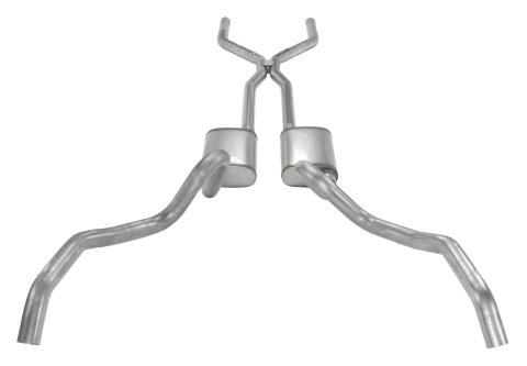 Pypes H-Bomb Exhaust Systems SGN40 System, Crossmember Back w/H-Pipe 62-67 Nova Split Rear Dual Exit 2.5 in Int & Tail Pipe Hardware Incl Muffler & Tip Not Incl