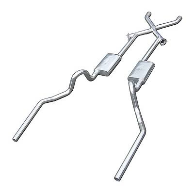 Pypes Turbo Pro Exhaust Systems SGA16T Systems, Pro, Crossmember-Back, X-Change Crossover, Stainless Steel, Natural, Mufflers, Oldsmobile, Pontiac, Kit