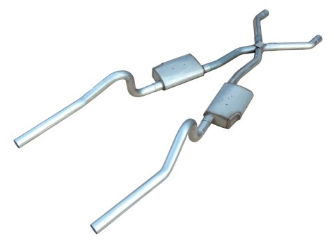 Pypes Street Pro Exhaust Systems SME11S System, Pro, Header-Back, Stainless Steel, Natural, X-Pipe, Dodge, Plymouth, E-Body, Kit
