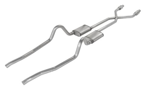 Pypes Street Pro Exhaust Systems SMA910SE Systems, Crossmember Back w/X-Pipe, 75-76 Mopar A-Body Split Rear Dual Exit 2.5 in Intermediate