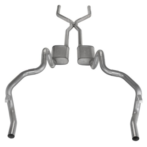 Pypes H-Bomb Exhaust Systems SGF41 System, Crossmember Back w/H-Pipe 70-74 F-Body Split Rear Dual Exit 2.5 in Int & Tail Pipe Hardware Incl Muffler & Tip Not Incl