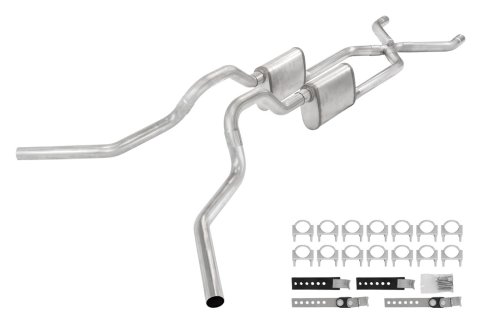 Pypes Street Pro Exhaust Systems SGT75S Systems, Crossmember Back w/ X-pipe System 63-66 GM Truck split side dual exit 2.5 inch intermediate