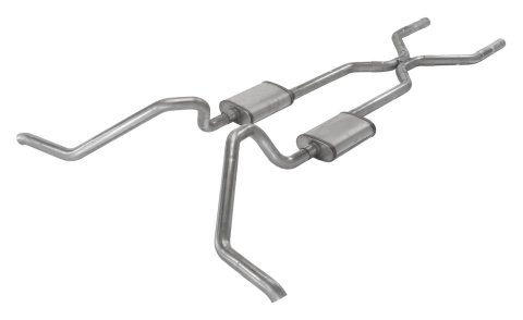 Pypes H-Bomb Exhaust Systems SGB40T Systems, H-Bomb, Crossmember Back, Stainless Steel, Natural, Chevy, Kit