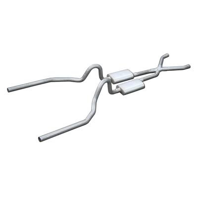 Pypes Turbo Pro Exhaust Systems SFM03T Systems, Pro, Crossmember-Back, Stainless Steel, Natural, Mufflers, Ford, Kit